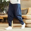 Męskie spodnie harem mężczyźni solidne luźne swobodne męskie w stylu koreański bawełniane spodnie dresowe plus wielkości męskie spodnie