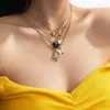 Kedjor Vintage Butterfly Necklace Multilayer Women's Temperament Style Combination Jewelry