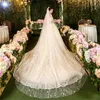 Bridal Veils Bling Long With Comb White Champagne One-Layer Wedding Cathedral Veil Glitter Moon Stars 3.5MetersBridal