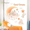 Väggdekor Creative Cartoon Cute Rabbit Animal Stickers for Kids Rooms Baby Bedroom ation Home Self Adhesive 230220