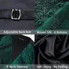 Chalecos de hombre Chaleco de seda floral verde Chaleco Hombres Traje delgado Paisley Corbata Pañuelo Gemelos Corbata Negocios Barry.Wang Diseño