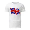 Camisetas masculinas grandes homens brancos altos algodão de manga longa camisa de treino masculino de verão impressão de bandeira da Inglaterra