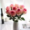 Decorative Flowers Artificial Flower Home Decor Party Supplies Flannel Feel Touch Real Rose Fake Wedding Decoration Flores