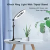 フラッシュヘッド26cm Pography Lighting Phone Ringlight Tripod Stand PO LED Selfie Remote Remot Light LampビデオYouTube Live Cook