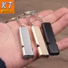 Dubbel visselpipa nyckelringar gjorda av aluminiumlegeringsnycklingstillbeh￶r utomhus camping ￶verlevnad mini verktyg