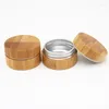 Opslagflessen Groothandel 5G 10G 15G 20G 30G 50G 100G Cosmetisch huidverzorging Verpakking Aluminium Bamboo Jar met aluminium binnen