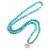 Strand Yoga Blue Howlite Stone Men 6mm 108 Braccialetti con perline Bracciale Lotus Buddha Mala per regalo di gioielli da donna