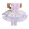 Bühnenkleidung, hochwertiges lilafarbenes Kinder-Ballett-Tutu mit Spandex-Trikot, Mädchen-Ballerina-Aufführungskostüm für Kinder, Party/Solo/Geburtstagskleid