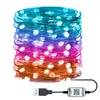 Strings 2/5/10//15/20m Copper Wire String Light Waterproof USB Fairy Lights 8 Modes Holiday Decorative Christmas Party Decoration