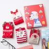 Women Socks 4 Pairs Cartoon Christmas Theme Gift Vintage Happy Funny Sock Winter Warm Shaping Stretchy Cotton Meias