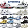 Designer 23ss Stivali da moto Jumpman 4 4s Scarpe da basket University Blue Uomo Donna Pelle bianco guava ghiaccio oreo vela noir scarpa da uomo nera viola metallizzata