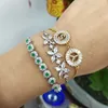 Mix Réglable Zircon Bracelet pop micro incrusté de zircon Bracelet à breloques animal fleur Strass couleur protégé cuivre plaqué or cadeau bijoux femmes bracelet