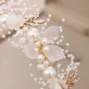 Tiaras الفاخرة لؤلؤة راينستون عقال رأس الذهب مجوهرات المرأة مصنوعة يدويا عصابات الزفاف الزفاف ملحقات شعر الزفاف هدية Z0220