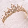 Diademi Barocco Colore oro Champagne Cristallo Cuore Tiara nuziale Corona Strass Spettacolo Diadema Velo Tiara Fascia Gioielli per capelli da sposa Z0220