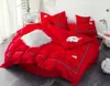 寝具セット春と夏の綿の丸いベッド4pcsセットシンプルなネイビーストリップベッドルームエル