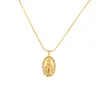 Chains 50cm Vintage Fashion Male/Women Necklaces 18K Gold Plated Stainless Steel Virgin Mary Pendant For Souvenir