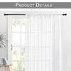 Curtain Sheer Curtains For Living Room Solid Colour Tulle Bedroom Window Treatment Voile Drape With Rod Pocket Top Home Decor