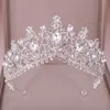 Tiaras de lujo de cristal de diamantes de imitación corona nupcial boda tiaras y coronas reina diadema desfile fiesta nupcial accesorios de joyería para el cabello Z0220