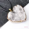 Pendant Necklaces Natural White Crystal Stone Rock For Women Girls Valentine's Day Gifts