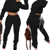 Tweede stuk broek Sportsuit voor dames vrouwen streetwear tracksuits Casual Pieces set hoodie sweatshirt bandage zweetwedstrijd Activewear matching