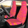 Housses de siège de voiture rose et Orange zèbre rayures couverture universelle protecteur accessoires intérieurs pour SUV sièges tissu pêche