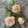 Decorative Flowers One Artificial Rose Flower Branch 3 Heads Silk Rosa Fluer Stem For Wedding Centerpieces Floral Arrangement