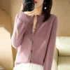 Damesbreien Vintage Fashion Women Knust Cardigan Elegant herfstveer Fijne ontwerp Hoge kwaliteit Lady Sweater A10