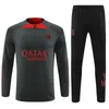 23-24 спортивный костюм Paris Training Kit для взрослых и детей куртка на молнии на половину длины Survetement chandal futbol футбол футбол 2023-2024 psgs детский тренировочный костюм для мальчика комплект 03