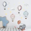 Wall Decor Cartoon Air Balloon Clouds Star Stickers Nursery Decals Art Removable Picture Posters For Baby Kids Room Home 230220