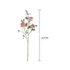 Decorative Flowers 3Fork Artificial Snow Cherry Flower Decoration Home Wedding Bouquet Garden Fleur Artificielle