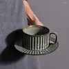 Tasses soucoupes changement de four rétro tasse à café en céramique et ensemble d'assiettes cadeau créatif à la main après-midi thé tirer fleur tasse tasses en gros