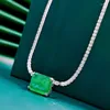 Chains KQDANCE 925 Sterling Silver 10 12mm Create Paraiba Tourmaline Pariba Emerald Diamond Blue Green Tennis Chain Necklaces For Women