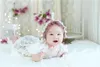 Kapaklar Şapkalar Doğdu Pographs Props Hat Lace Romper Bodysuits Kıyafet Bebek Kız Elbise PO Kostüm 230220