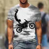 メンズTシャツ夏のオートバイレーサーグラフィック3D印刷メンズTシャツクールなファッションカジュアルストリート特大XXS-7XL