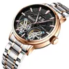 Orologi da polso HAIQIN Orologio da uomo di alta moda Impermeabile Meccanico automatico da uomo con tourbillon scheletrato a carica