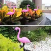 Lampes à gazon Solar Flamingo Light Garden One For Three Outdoor Ground Plug Induction décorative MOWA889