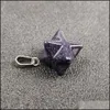 Charmes 14Mm Merkaba Hexagram Étoile Qaurtz Chakra Pierre Énergie Guérison Reiki Cristal Sculptures Pendentif Pour Bijoux Makin Hjewelry Drop Dhsae