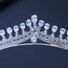 Tiaras Luxury Cubic Zirconia Sparking Wedding Crown Tiaras MarquiseCut Zircon CZ Rhinestone Prom Crown Coronet Crystal Hair Jewelry Z0220