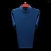 Мужские Polos 2023 Весеннее лето мужчины повседневные рубашки поло в голубое зеленый красный черный шаг с воротником с длинными рукавами