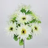 Flores decorativas 9 PCs Crisântemo artificial Vartigo sacrificial do cemitério Fake Tombstone Flower Decoration Plastic Plastic