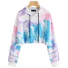 Kvinnor Hoodies Sweatshirts Athvotar Women Printed Hoodie Sweatshirt Fashion Tie Dye Casual Sports Pullover Winter Extern Wear Hoodies Sweatshirts Women 230220