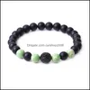 Charm Armband Micro Pave CZ Disco Ball Bead Black Stone Armband Kvinnor M￤n Yoga Handstr￤ng smycken Friendship Gift Drop Delivery Dhbel