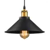 Pendant Lamps Led Vintage Lights Indoor Retro Lighting Fixture Black Lamp Matte Creative Round Cover Pot Lid Shade Shell
