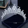 Tiaras Wedding Hair Tiara Crystal Bridal Tiara Crown Silver Color Diadem Veil Tiaras Wedding Hair Accessories Headpieces Head Jewelry Z0220