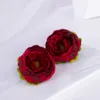 Decorative Flowers Wreaths 5pcs DIY Craft Artificial Silk Peony Flower Heads Big Pink Red Purple Fake Flowers Mix Wedding Party Backdrop Wall Decoration T230217