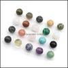 Stone 20mm naturliga l￶sa p￤rlor Amethyst Rose Quartz Turquoise Agate 7 Chakra Diy Nonporous Round Ball Yoga Healing Gui Luckyhat Drop Dhtv2