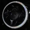 Steering Wheel Covers Universal PU Leather Car Cover Crystal Sparkle Diamond Bling Anti-slip Protectors Interior AccessoriesSteering