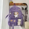 Marsupi Largecapacity Cute Women MultiPocket Nylon Zaino Ins Junior High School Student Bag Female Girl Laptop Book 230220