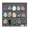 Charms 2236 mm Delicate Gold Natural Stone Rose Quartz Crystal Pendant Diy voor ketting oorbellen sieraden maken ffshop2001 drop deliv dhpis