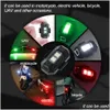 Illuminazione moto 7 colori Drone luce stroboscopica Usb Led Anticollisione Coda bici / Modello di aereo Volo notturno Mini segnale lampeggiante Wa Dhh9W